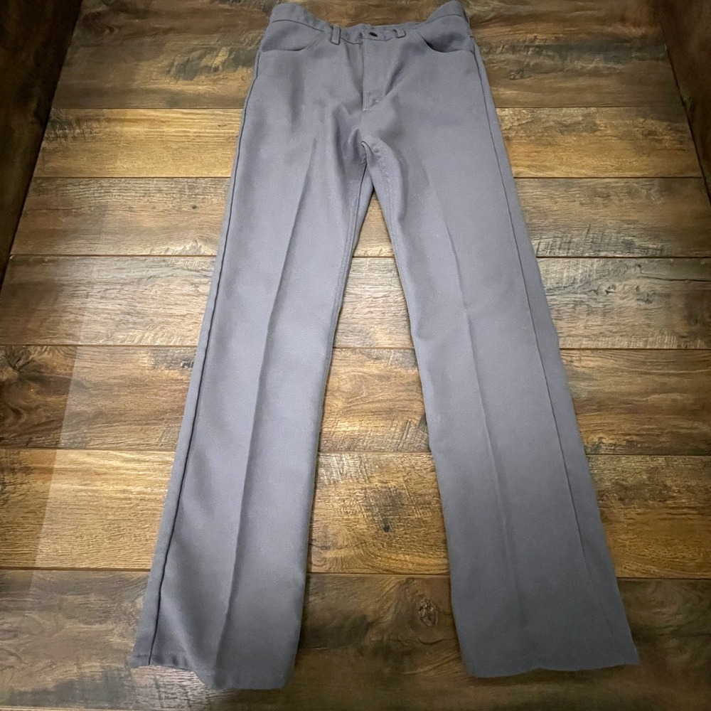 Vintage Wrangler Wrancher Dress Jeans Gray Polyester Western 34x34 Pants 70s 80s